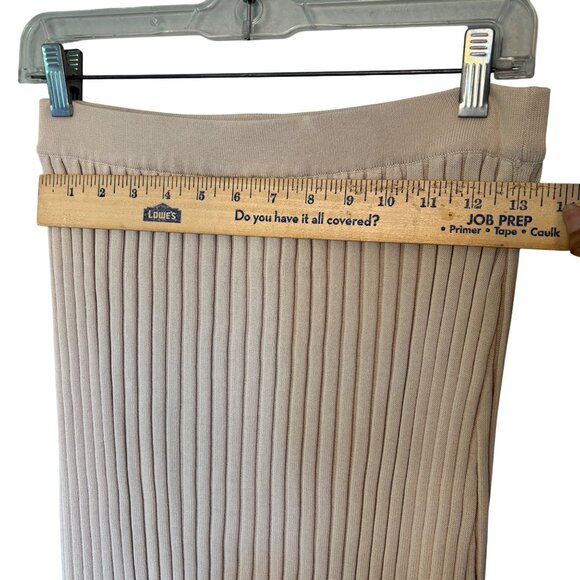 House Of Harlow 1960 Beige Ribbed Knit Maxi Skirt M - Picture 5 of 10